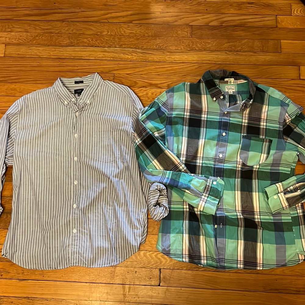 Two J Crew XL slim button downs